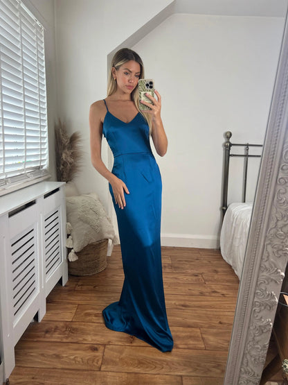 Isabella Satin Maxi Fishtail Dress Josh And Nicol