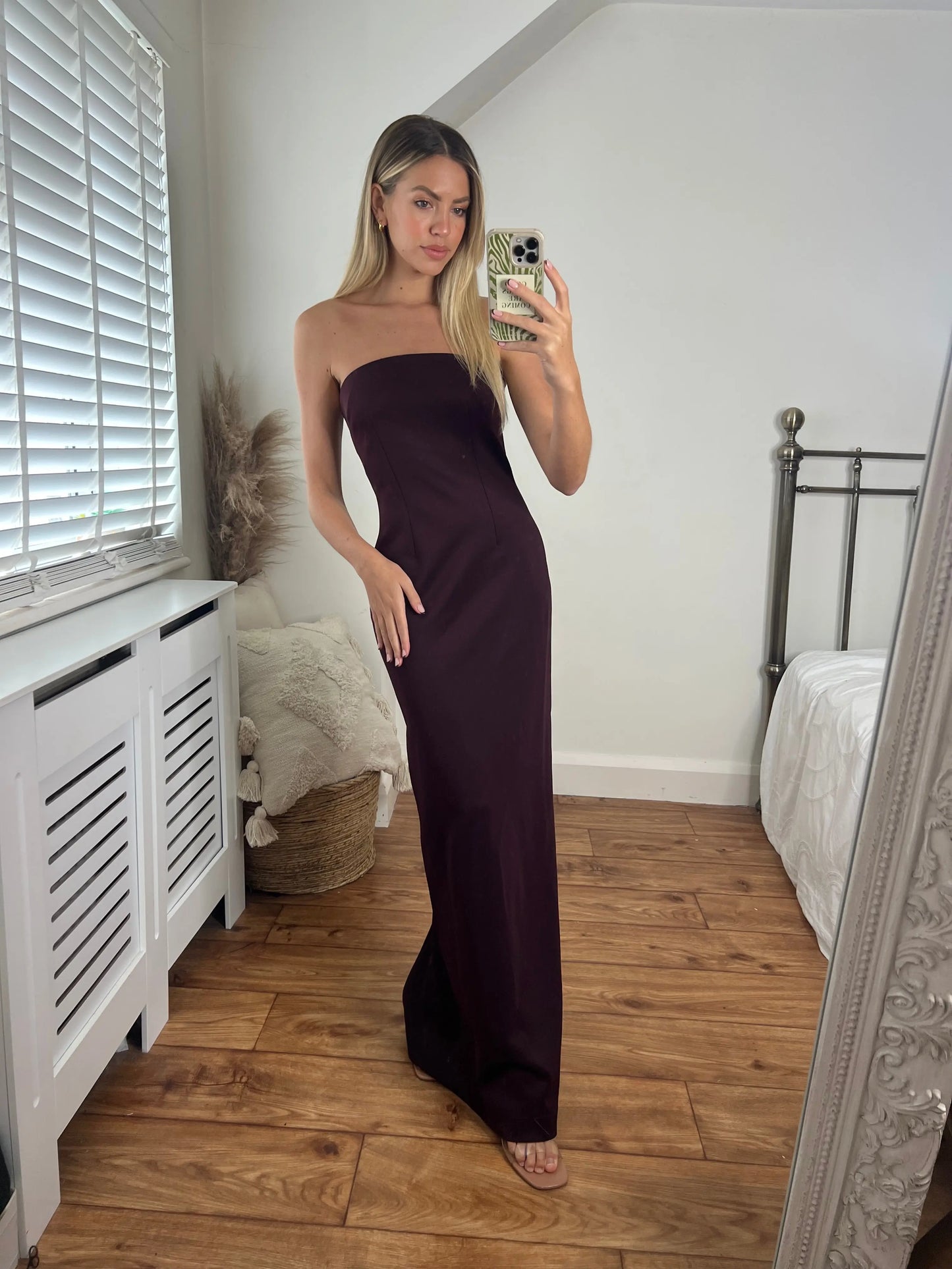 Sofia Scuba Maxi Bodycon Dress- Burgundy Josh And Nicol