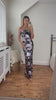 Sofia Maxi Bodycon Dress in Foil Floral Print