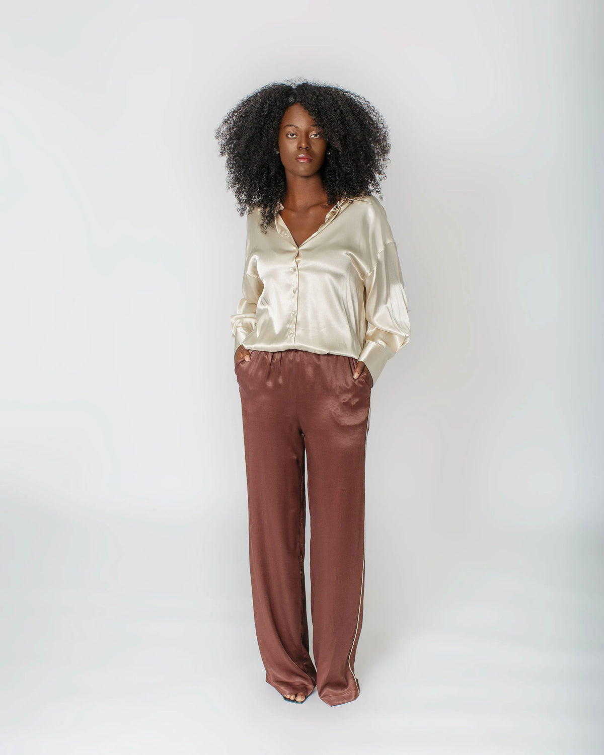 STELLA LONG SLEEVE SATIN BLOUSE Josh And Nicol