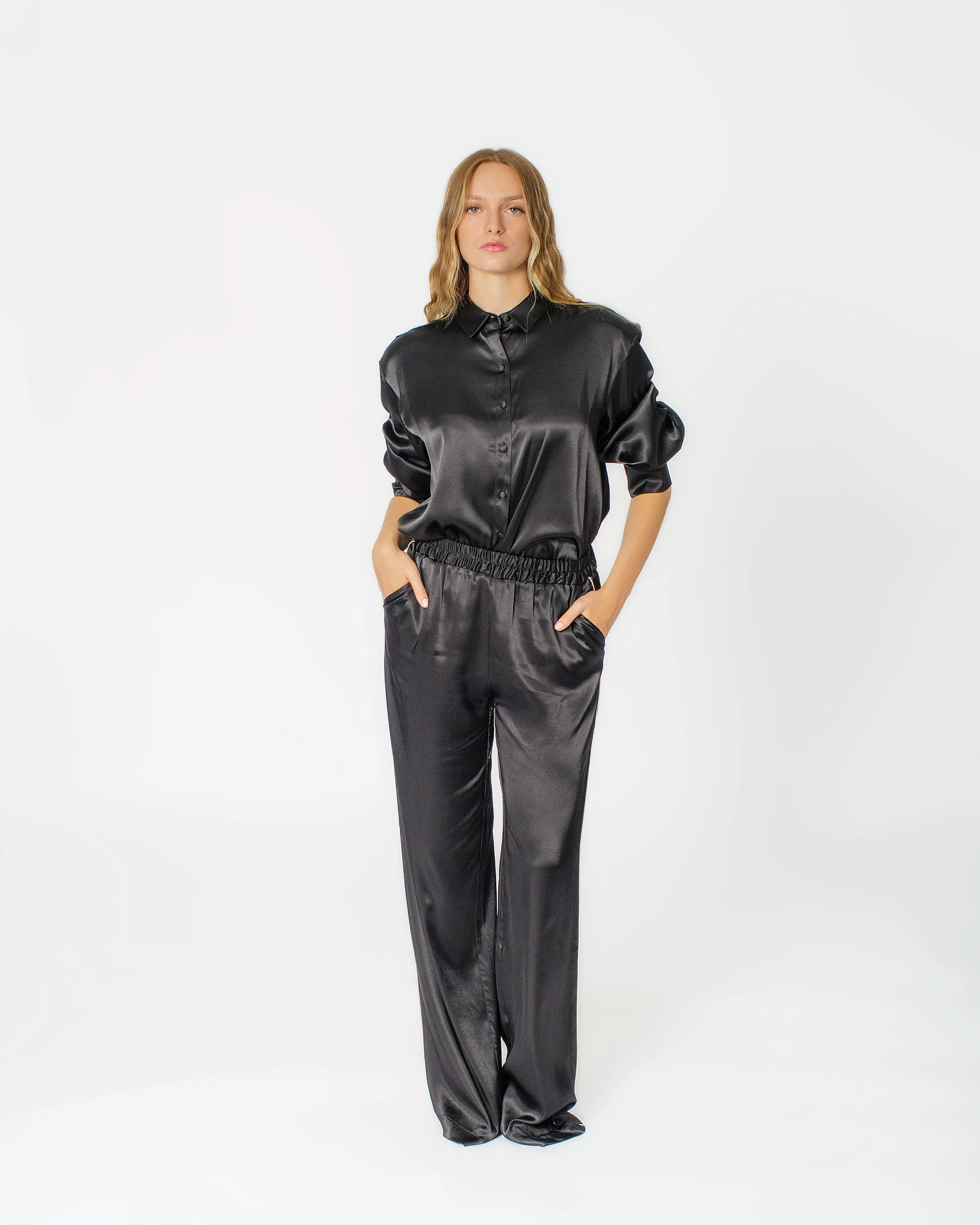 STELLA LONG SLEEVE SATIN BLOUSE Josh And Nicol