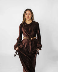 ZINA MAXI DRESS- DARK CHOCOLATE BROWN Josh And Nicol