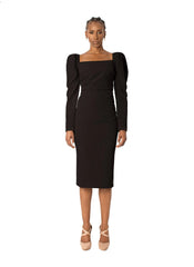Puff Sleeve Rouche Dress