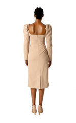 Puff Sleeve Rouche Dress