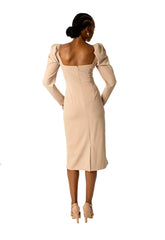 Puff Sleeve Rouche Dress