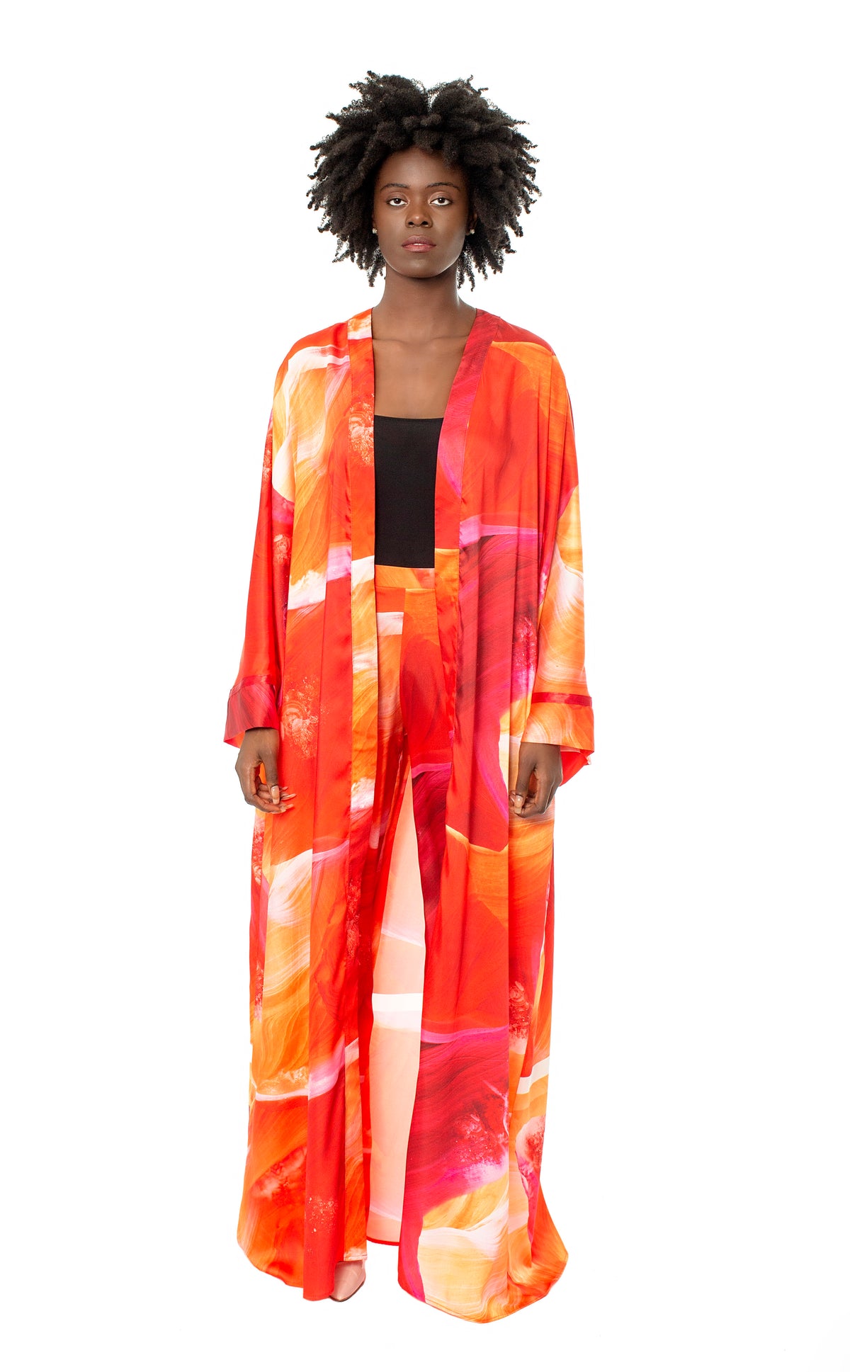Wide Leg trousers in our Exclusive Orange Print