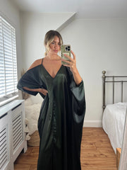 Sienna Cold Shoulder Dress- Iridescent Green