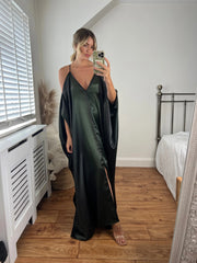 Sienna Cold Shoulder Dress- Iridescent Green