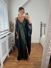 Sienna Cold Shoulder Dress- Iridescent Green