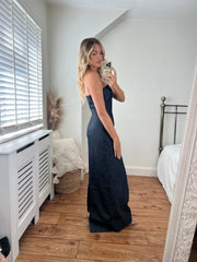 Sofia Denim Maxi Bodycon Dress