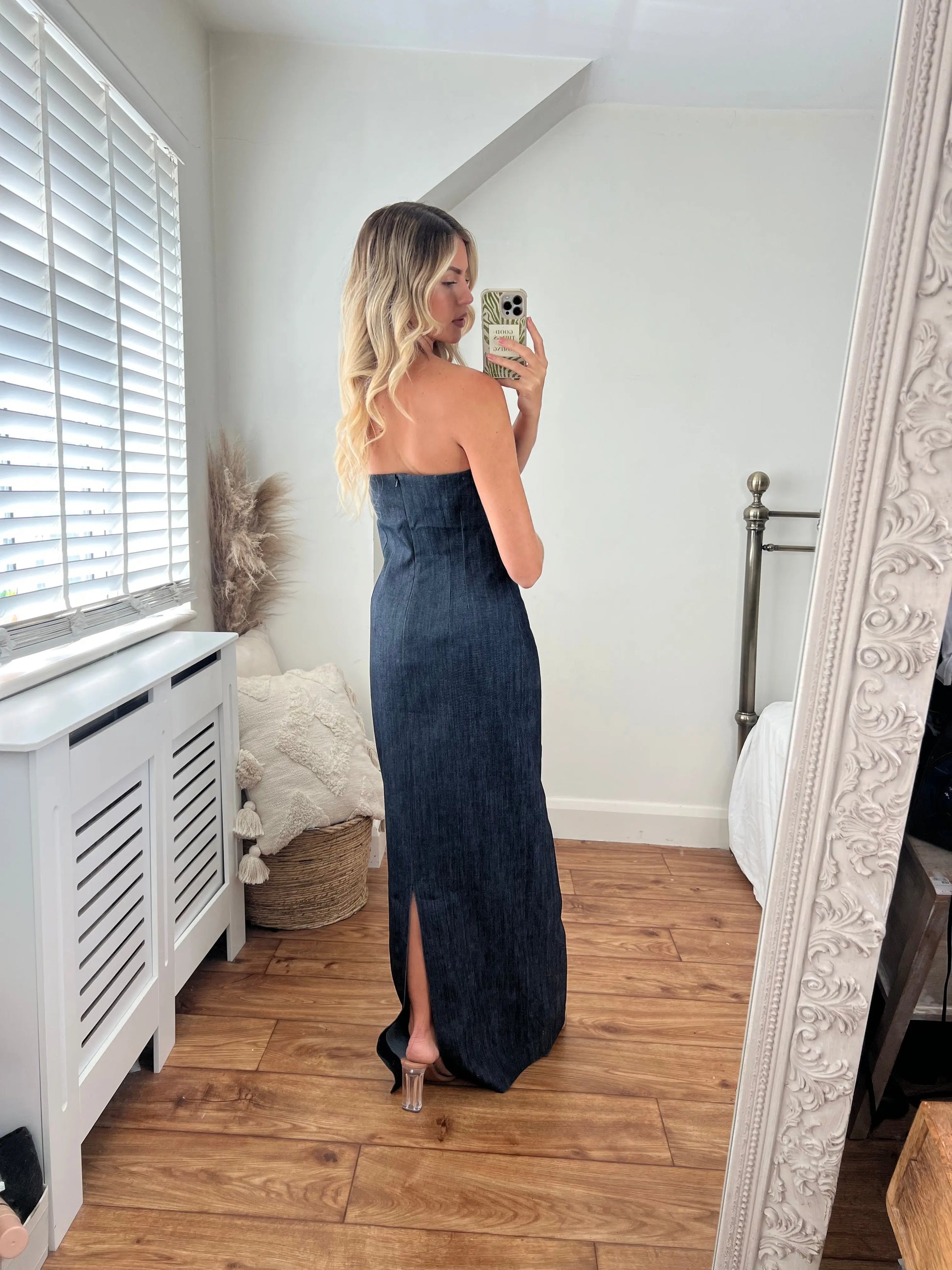 Sofia Denim Maxi Bodycon Dress Josh And Nicol