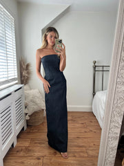 Sofia Denim Maxi Bodycon Dress Josh And Nicol